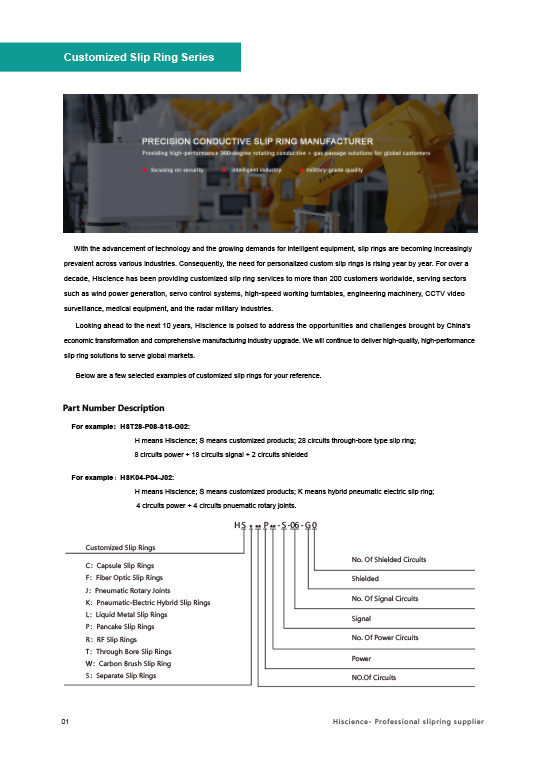 Customized Slip Ring Product Catalog